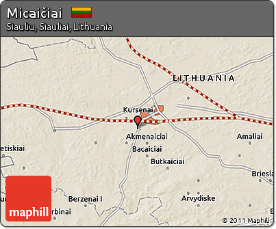 Shaded Relief 3D Map of Micaičiai