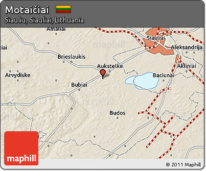Shaded Relief 3D Map of Motaičiai