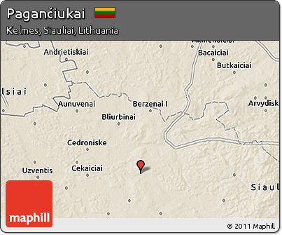 Shaded Relief 3D Map of Pagančiukai
