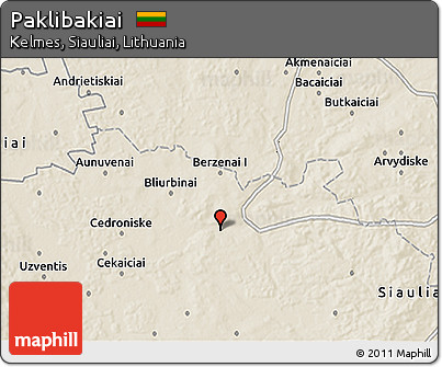 Shaded Relief 3D Map of Paklibakiai