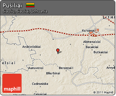 Shaded Relief 3D Map of Pušiliai