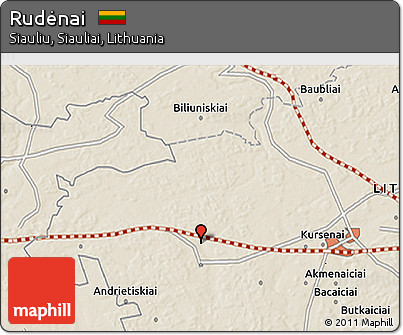 Shaded Relief 3D Map of Rudėnai