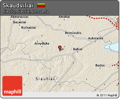 Shaded Relief 3D Map of Skaudviliai