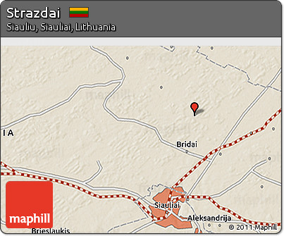 Shaded Relief 3D Map of Strazdai