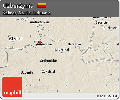 Shaded Relief 3D Map of Užberžynis