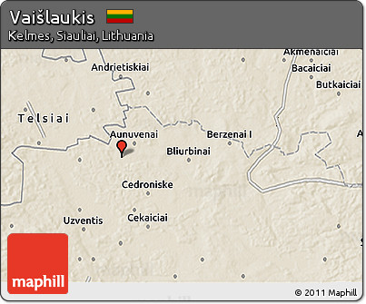 Shaded Relief 3D Map of Vaišlaukis