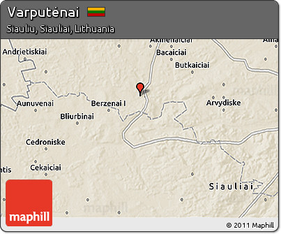 Shaded Relief 3D Map of Varputėnai