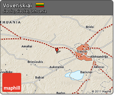 Shaded Relief 3D Map of Voveriškiai
