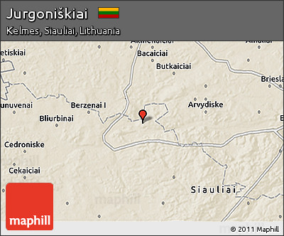 Shaded Relief 3D Map of Jurgoniškiai