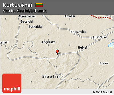 Shaded Relief 3D Map of Kurtuvėnai