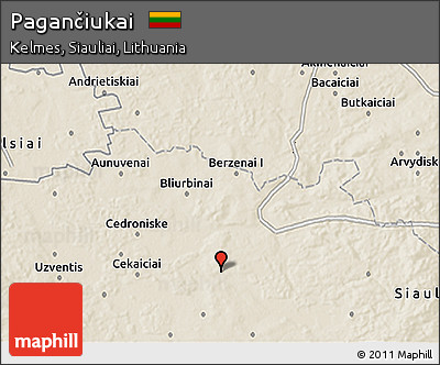 Shaded Relief 3D Map of Pagančiukai