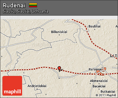 Shaded Relief 3D Map of Rudėnai