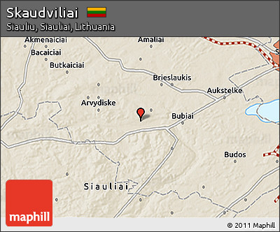 Shaded Relief 3D Map of Skaudviliai