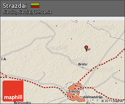 Shaded Relief 3D Map of Strazdai