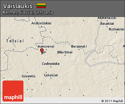 Shaded Relief 3D Map of Vaišlaukis