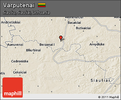 Shaded Relief 3D Map of Varputėnai