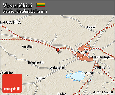 Shaded Relief 3D Map of Voveriškiai