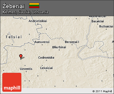 Shaded Relief 3D Map of Žeberiai