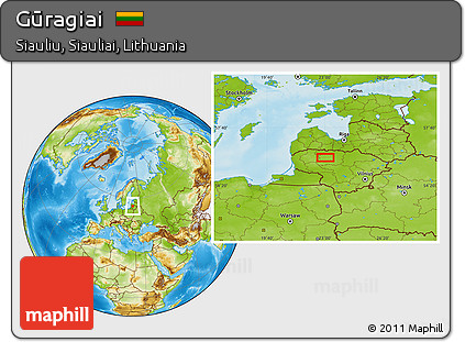 Physical Location Map of Gūragiai