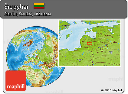 Physical Location Map of Šiupyliai