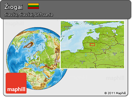 Physical Location Map of Žiogai