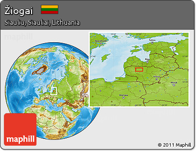 Physical Location Map of Žiogai