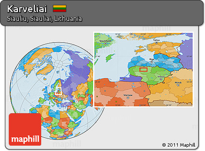 Political Location Map of Karveliai