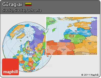 Political Location Map of Gūragiai