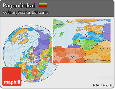 Political Location Map of Pagančiukai