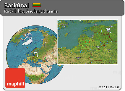 Satellite Location Map of Batkūnai