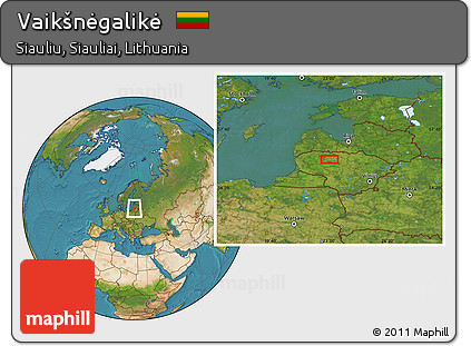 Satellite Location Map of Vaikšnėgalikė