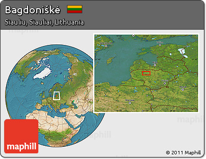 Satellite Location Map of Bagdoniškė