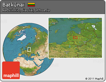 Satellite Location Map of Batkūnai