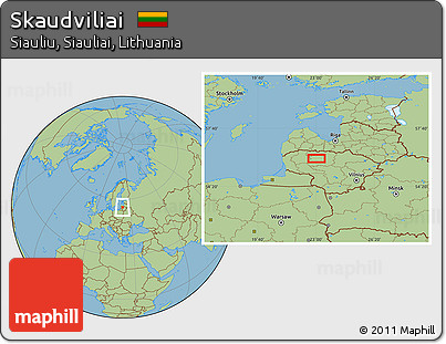 Savanna Style Location Map of Skaudviliai