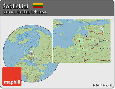 Savanna Style Location Map of Šobliškiai