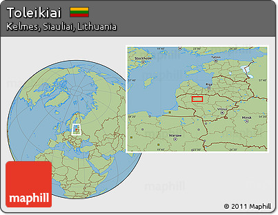 Savanna Style Location Map of Toleikiai