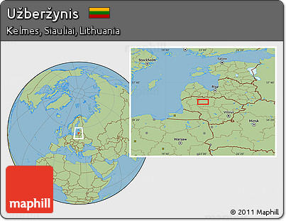 Savanna Style Location Map of Užberžynis