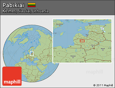 Savanna Style Location Map of Pabikiai
