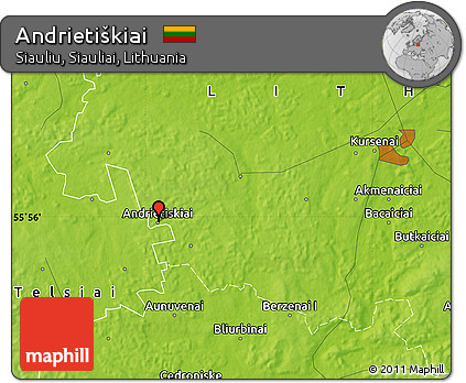 Physical Map of Andrietiškiai