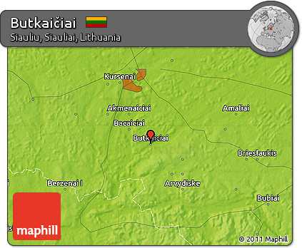 Physical Map of Butkaičiai