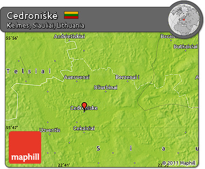 Physical Map of Cedroniškė