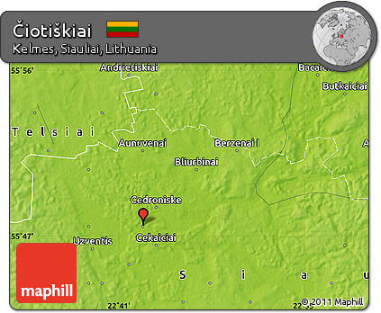 Physical Map of Čiotiškiai