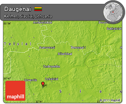 Physical Map of Daugėnai