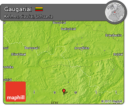 Physical Map of Gaugariai