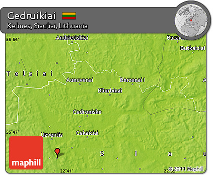 Physical Map of Gedruikiai