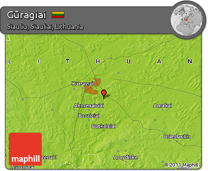 Physical Map of Gūragiai