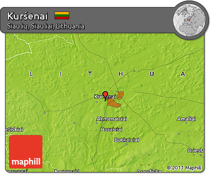Physical Map of Kuršėnai