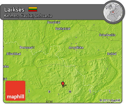 Physical Map of Laikšės