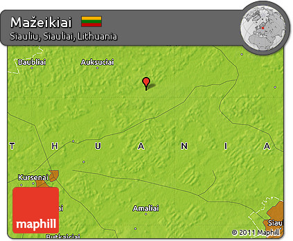 Physical Map of Mažeikiai