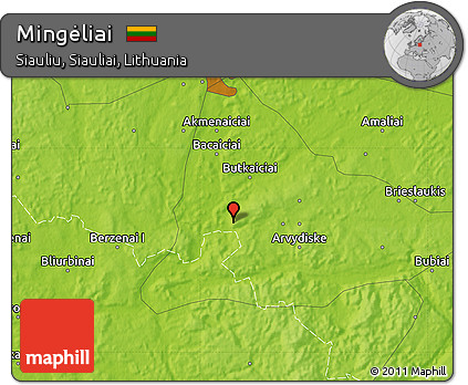 Physical Map of Mingėliai